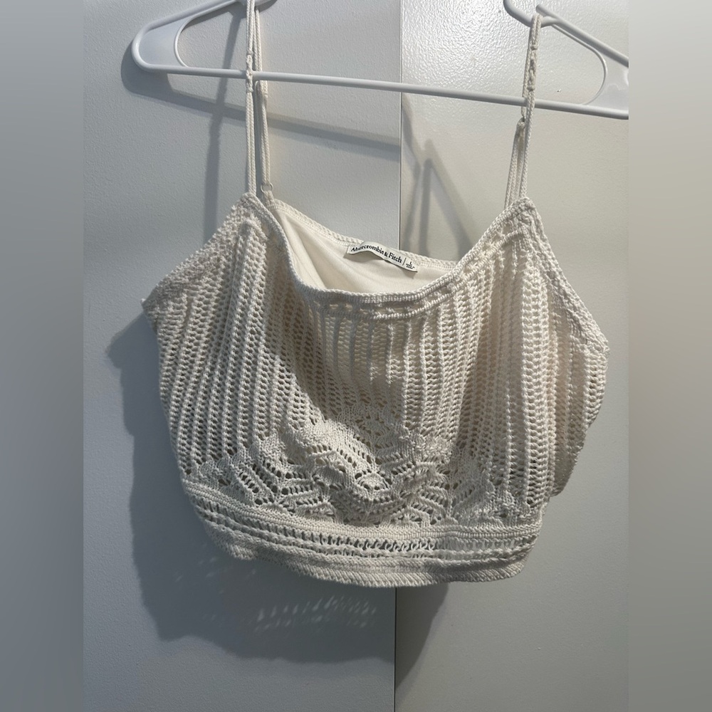 Abercrombie & Fitch Cream Crochet Crop Top